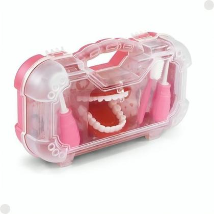 Imagem de Kit Maleta Brinquedo Dentista Acessórios Rosa 1270 Pakiplast