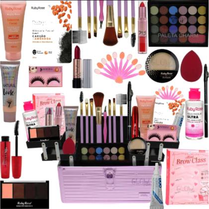 Imagem de Kit Maleta De Maquiagem Completa com Paleta Ruby Rose 30