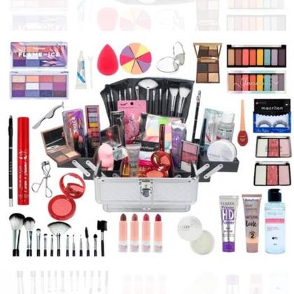 Imagem de Kit Maleta De Maquiagem Completa Pinceis e Paleta Ruby Rose