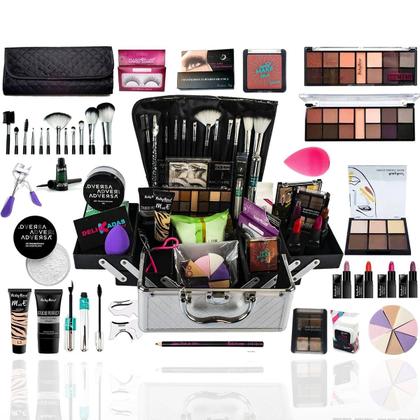 Imagem de Kit Maleta De Maquiagem Completa Pinceis e Paleta Ruby Rose