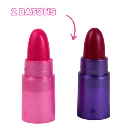 Imagem de Kit Maleta Maquiagem Make Brinq Infantil Batom Sombra Gloss Rosa