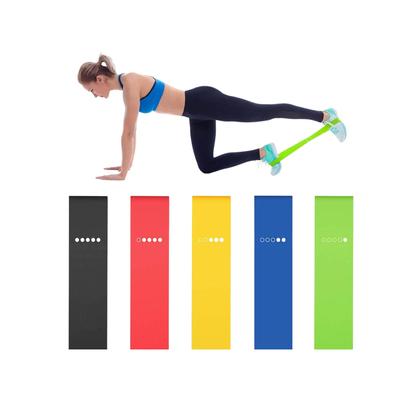 Imagem de Kit Malhação Em Casa Com 5 Mini Band Elástico E Pé Elástico de Tensão Confortável