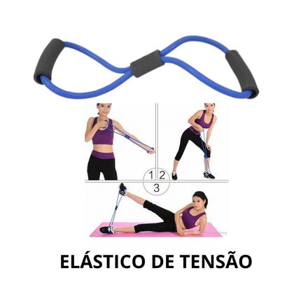 Imagem de Kit Malhação Em Casa Com 5 Mini Band Elástico E Pé Elástico de Tensão Confortável