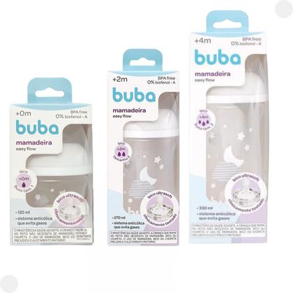 Imagem de Kit Mamadeira Easy Flow 120/270/330ml Nuvem Branca - Buba