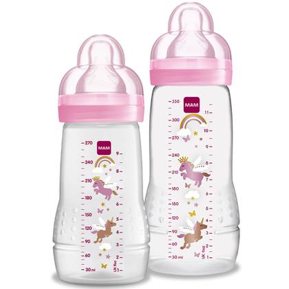 Imagem de Kit Mamadeira Mam Easy Active Set 2+ Meses 270ml e 330ml Rosa 2 Unidades