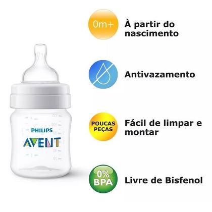 Imagem de Kit Mamadeiras Classica ANTI-COLICA 125/260/330ML Philips AVENT SCD372/03