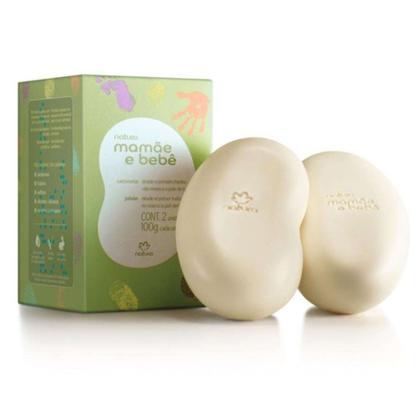Imagem de Kit Mamãe e Bebê Presente Natura Colônia 100ml Caixa Sabonete 2 Unidades Lenço Umedecido 16 folhas Sacola Presente