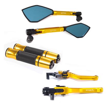 Imagem de Kit Manete Manopla Retrovisor Xj6 Fazer 600 Mt-07 Mt-09 Yzf