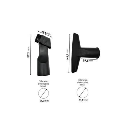 Imagem de Kit Mangueira Corrugada Preta com 4un Extensor Bocal Compatível com Aspirador Electrolux FlexS