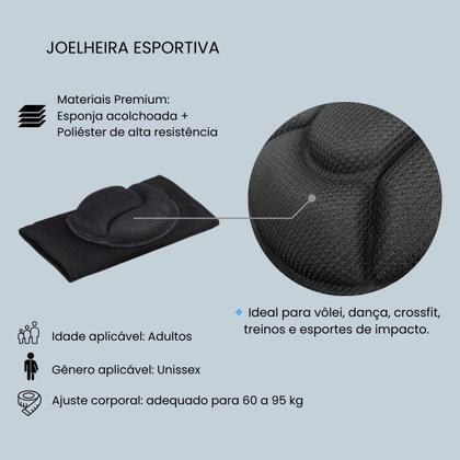 Imagem de Kit Manguito Proteção UV50+ Manga Longa + Joelheira Anti-impacto Vôlei Futsal Handball Pares Unissex