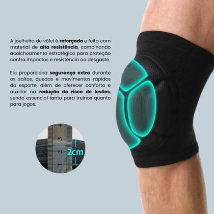 Imagem de Kit Manguito Proteção UV50+ Manga Longa + Joelheira Anti-impacto Vôlei Futsal Handball Pares Unissex