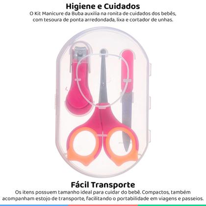Imagem de Kit Manicure Infantil Bebe Com Cortador de Unha Tesoura e Lixa A Partir do Nascimento Buba