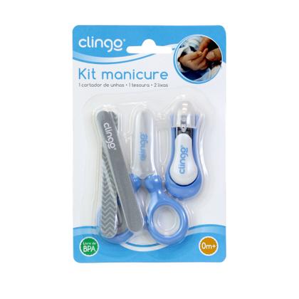 Imagem de Kit Manicure Infantil com Tesoura e Cortador Azul