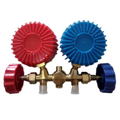 Imagem de Kit Manifold Alta e Baixa  R22, R134, R404, R12 Mangueiras 90cm Vulkan