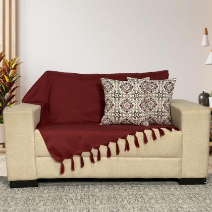 Imagem de Kit Manta de Sofá Lisa Grande 2,80 x 2,00 com 4 Capas Para Almofada