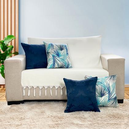Imagem de Kit Manta Xale de Sofá e Cama Cru Rústico com 2 Capas de almofadas Decorativas