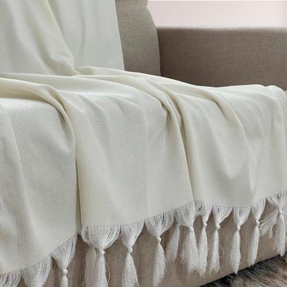 Imagem de Kit Manta Xale de Sofá e Cama Cru Rústico com 2 Capas de almofadas Decorativas