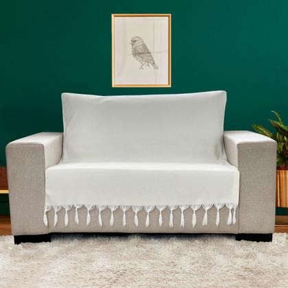 Imagem de Kit Manta Xale de Sofá e Cama Cru Rústico com 2 Capas de almofadas Decorativas