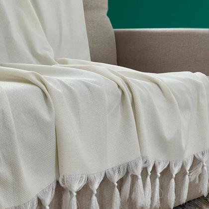 Imagem de Kit Manta Xale de Sofá e Cama Cru Rústico com 2 Capas de almofadas Decorativas