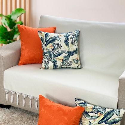 Imagem de Kit Manta Xale de Sofá e Cama Cru Rústico com 2 Capas de almofadas Decorativas