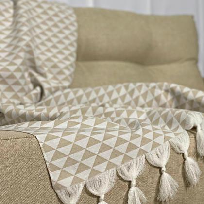 Imagem de Kit Manta Xale de Sofá Páscoa Decorativa Com 3 Capas Para Almofada