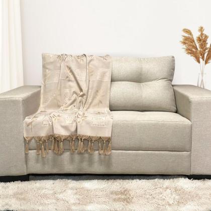Imagem de Kit Manta Xale Grande Para Sofá E Cama Com 4 Capas de Almofada
