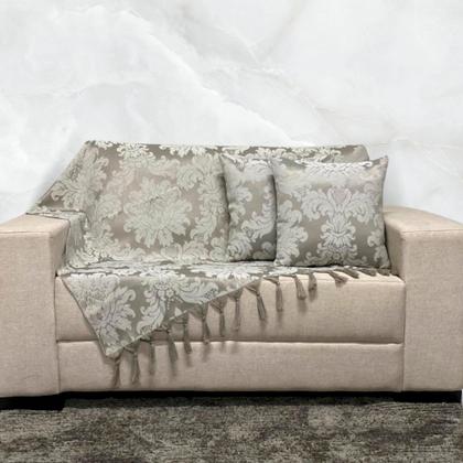 Imagem de Kit Manta Xale Grande Para Sofá E Cama Com 4 Capas de Almofada