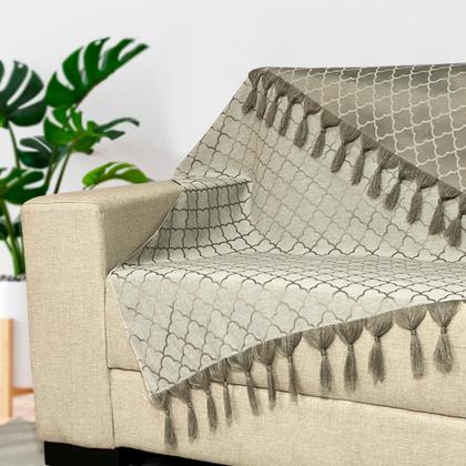 Imagem de Kit Manta Xale Grande Para Sofá E Cama Com 4 Capas de Almofada