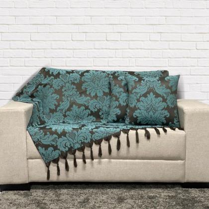 Imagem de Kit Manta Xale Grande Para Sofá E Cama Protetora Com 2 Almofadas Cheias