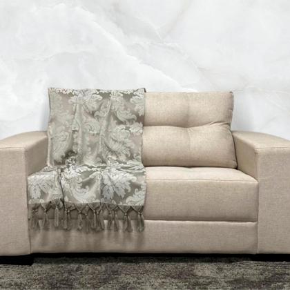 Imagem de Kit Manta Xale Grande Para Sofá E Cama Protetora Com 2 Almofadas Cheias