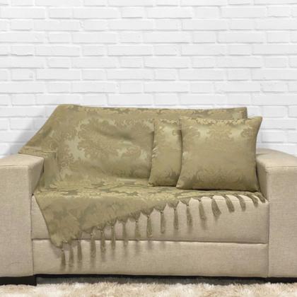 Imagem de Kit Manta Xale Grande Para Sofá E Cama Protetora Com 2 Almofadas Cheias