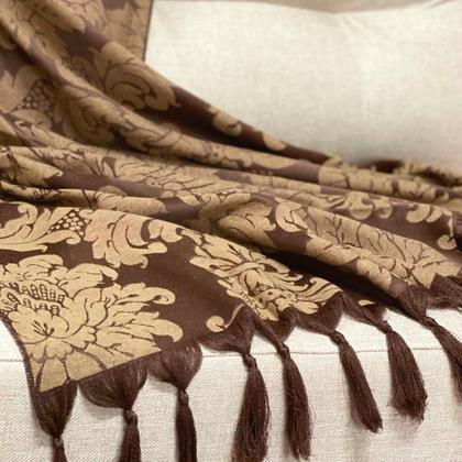 Imagem de Kit Manta Xale Grande Para Sofá E Cama Protetora Com 2 Capas de Almofada