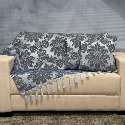 Imagem de Kit Manta Xale Grande Para Sofá E Cama Protetora Com 2 Capas de Almofada
