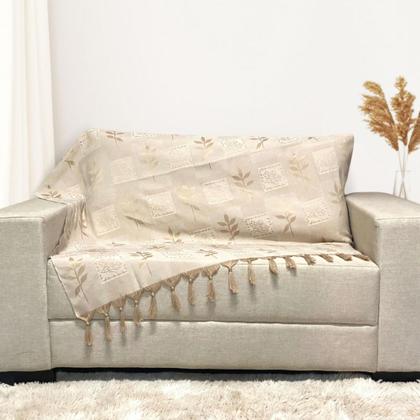 Imagem de Kit Manta Xale Grande Para Sofá E Cama Protetora Com 2 Capas de Almofada