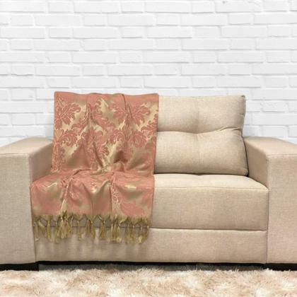 Imagem de Kit Manta Xale Grande Para Sofá E Cama Protetora Com 2 Capas de Almofada
