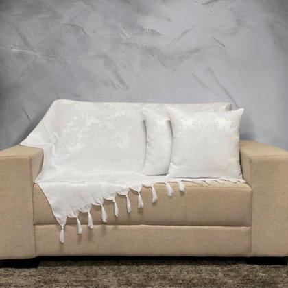 Imagem de Kit Manta Xale Grande Para Sofá E Cama Protetora Com 2 Capas de Almofada