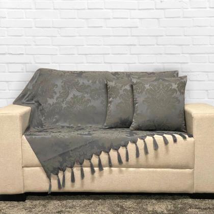 Imagem de Kit Manta Xale Grande Para Sofá E Cama Protetora Com 2 Capas de Almofada