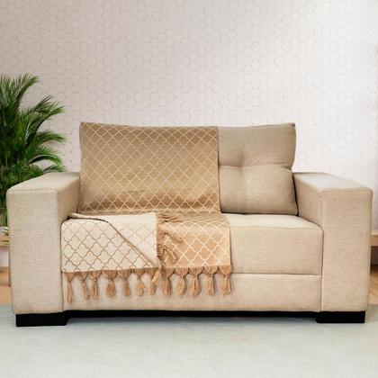 Imagem de Kit Manta Xale Grande Para Sofá E Cama Protetora Com 2 Capas de Almofada