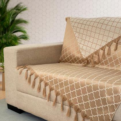 Imagem de Kit Manta Xale Grande Para Sofá E Cama Protetora Com 2 Capas de Almofada
