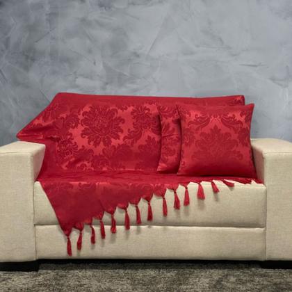Imagem de Kit Manta Xale Grande Para Sofá E Cama Protetora Com 2 Capas de Almofada