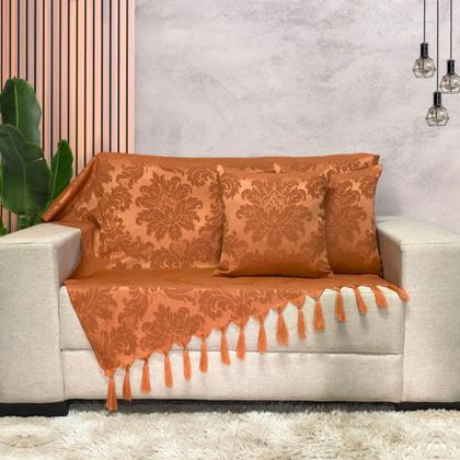 Imagem de Kit Manta Xale Grande Para Sofá E Cama Protetora Com 2 Capas de Almofada