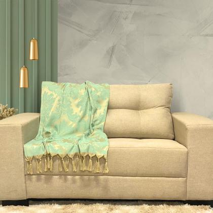 Imagem de Kit Manta Xale Grande Para Sofá E Cama Protetora Com 4 Almofadas CHEIAS