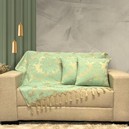 Imagem de Kit Manta Xale Grande Para Sofá E Cama Protetora Com 4 Almofadas CHEIAS