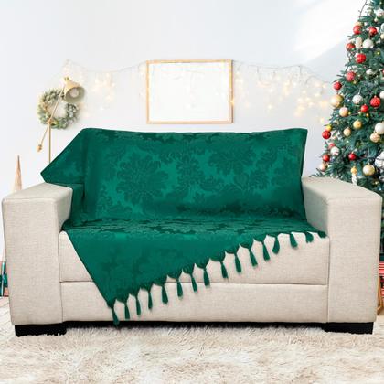 Imagem de Kit Manta Xale Grande Para Sofá E Cama Protetora Com 4 Almofadas CHEIAS