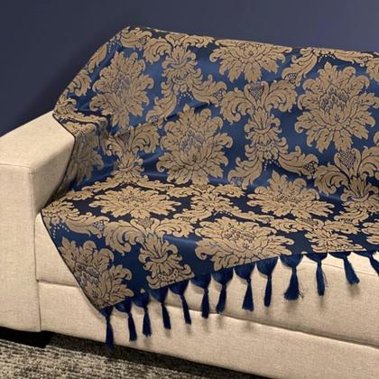 Imagem de Kit Manta Xale Grande Para Sofá E Cama Protetora Com 4 Almofadas CHEIAS