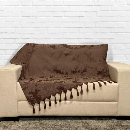 Imagem de Kit Manta Xale Grande Para Sofá E Cama Protetora Com 4 Almofadas CHEIAS