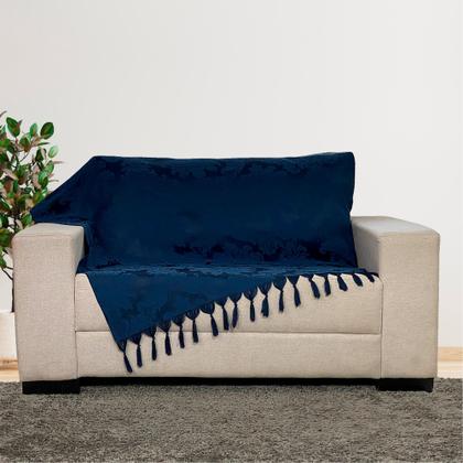 Imagem de Kit Manta Xale Grande Para Sofá E Cama Protetora Com 4 Almofadas CHEIAS
