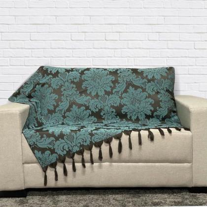 Imagem de Kit Manta Xale Grande Para Sofá E Cama Protetora Com 4 Almofadas CHEIAS