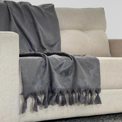 Imagem de Kit Manta Xale Grande Para Sofá E Cama Protetora Com 4 Almofadas CHEIAS