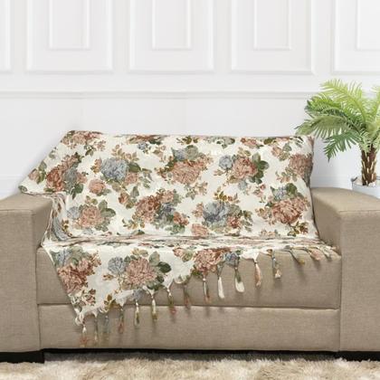 Imagem de Kit Manta Xale Para Sofá 4,00 X 2,80 Metros Com 4 Capas de Almofada